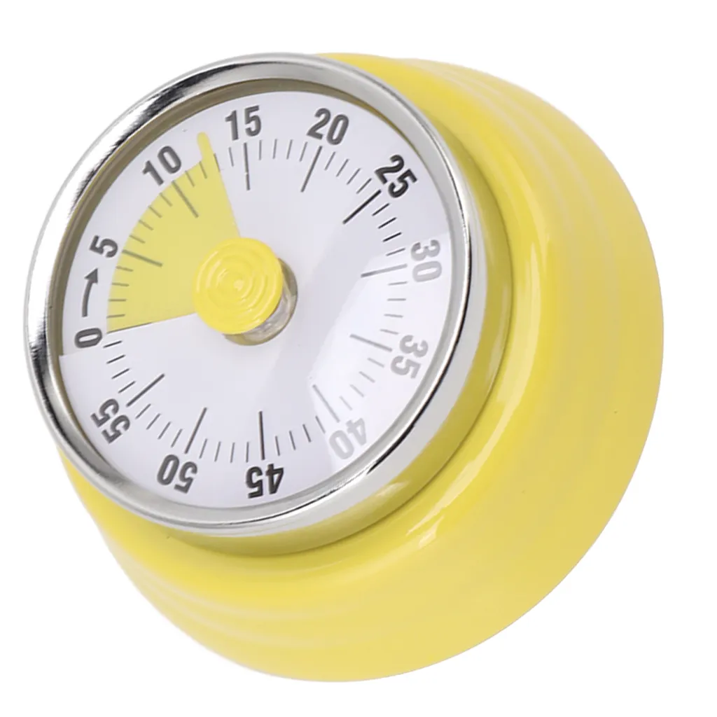 Timer da cucina, Timer da cucina in acciaio inossidabile meccanico manuale con base magnetica, resistente e resistente per cucinare, cuocere, lavare, ecc. (Argento