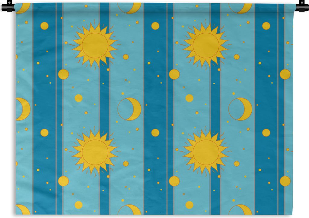 MuchoWow Wandteppich Wandbehang Sonne - Mond - Design 150x112.50 cm Tapisserie Dekoration Wandtuch - Wanddecke - Wandteppiche