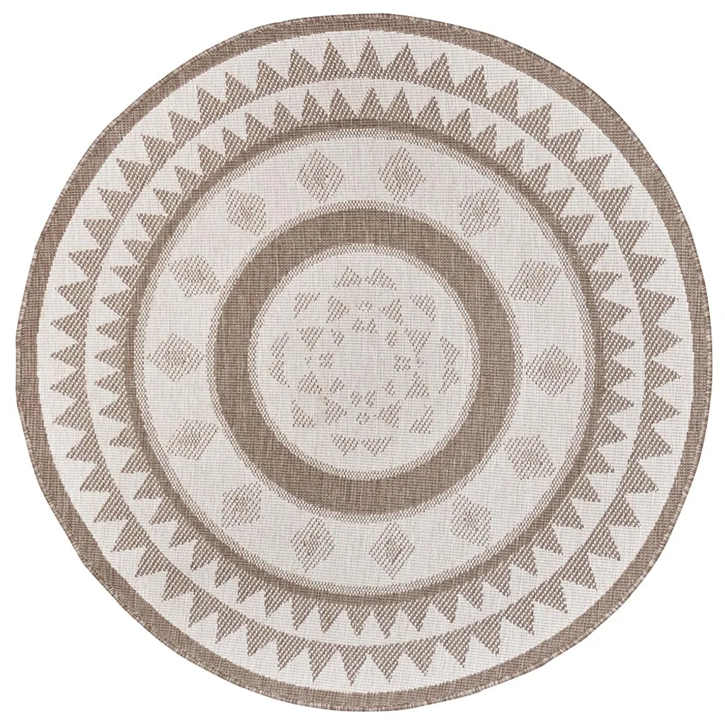 Tapis de jardin rond 200 cm Twin Supreme pour terrasse et salon Lin