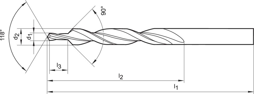 Format Mehrfasenstufenbohrer DIN8378 HSS 90Grad M3