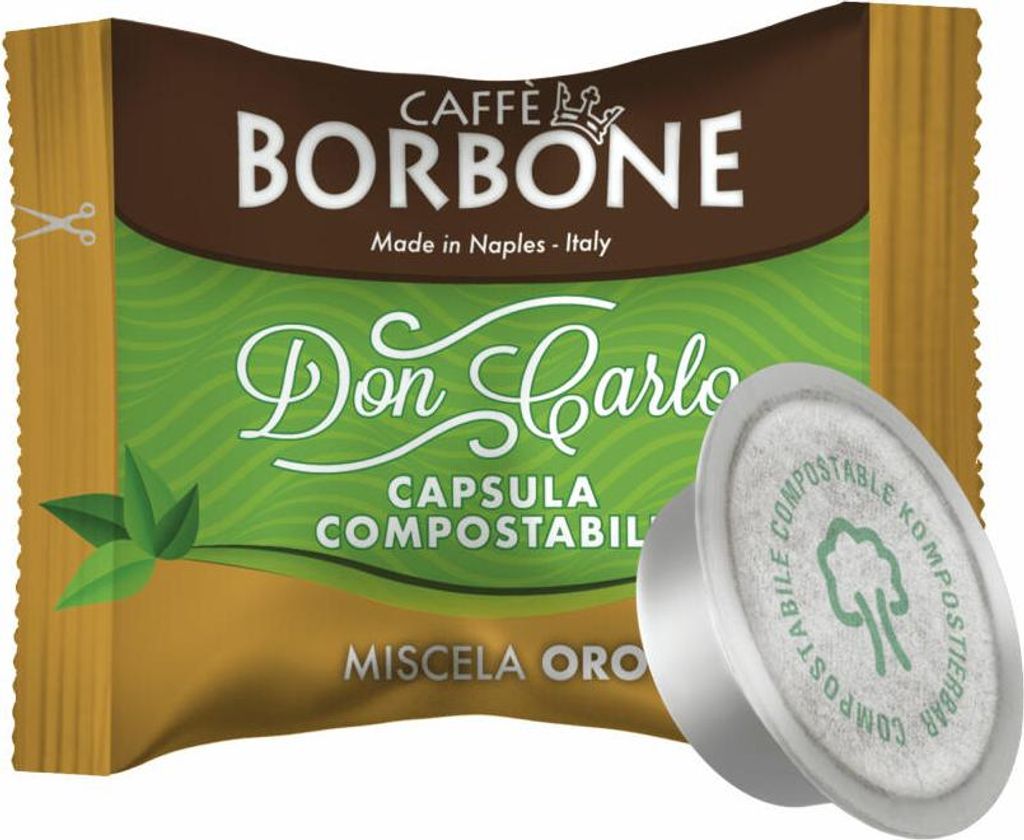 Caffè Borbone Kaffeekapseln Don Carlo Kompostierbar Oro, kompatibel mit Lavazza A Modo Mio, 100 Kapseln