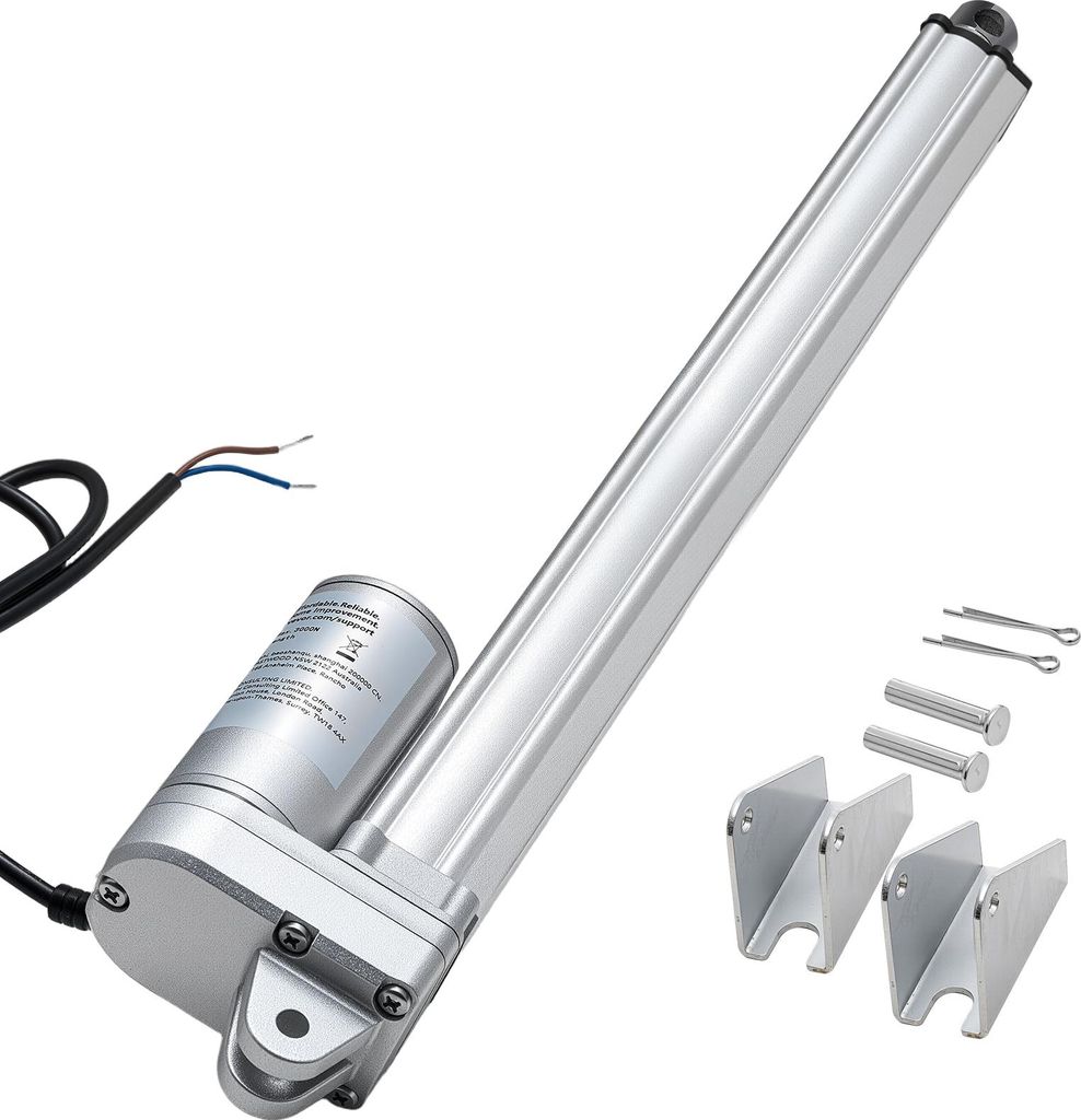 VEVOR 12-V-Linearantrieb, 304,8 mm Lineartechnik-Aktuatoren, IP65 wasserdicht, 3000 N Linear Actuator, 5 mm/s Bewegungsantriebe mit Montagehalterun...