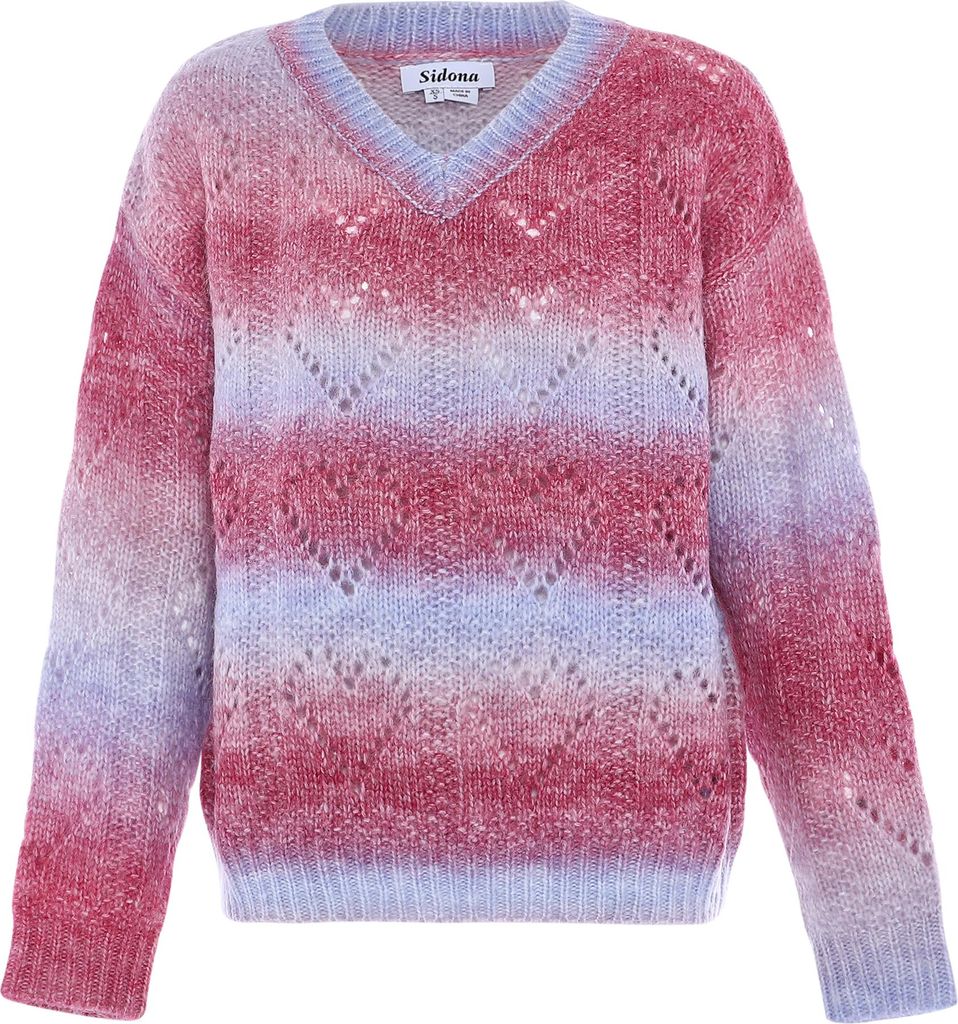 SIDONA damen pullover - lila mehrfarbig, M/L