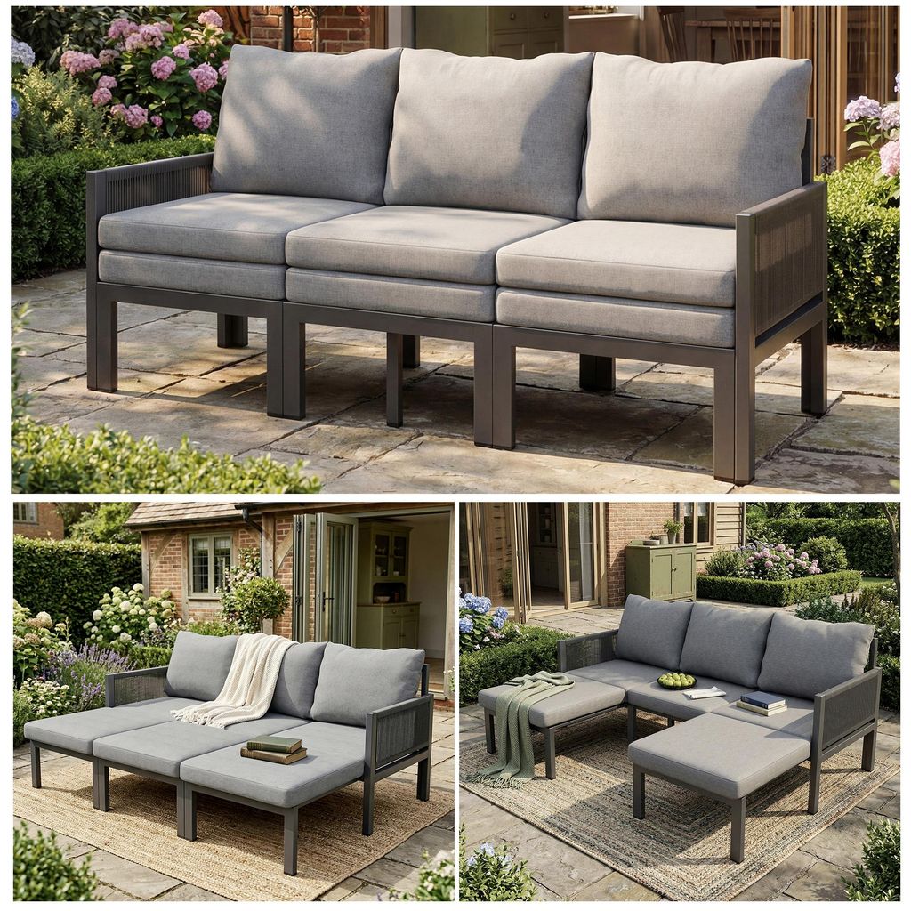 Merax Gartenmöbel-Set 3-Sitzer Outdoorsofa, Produktbild 