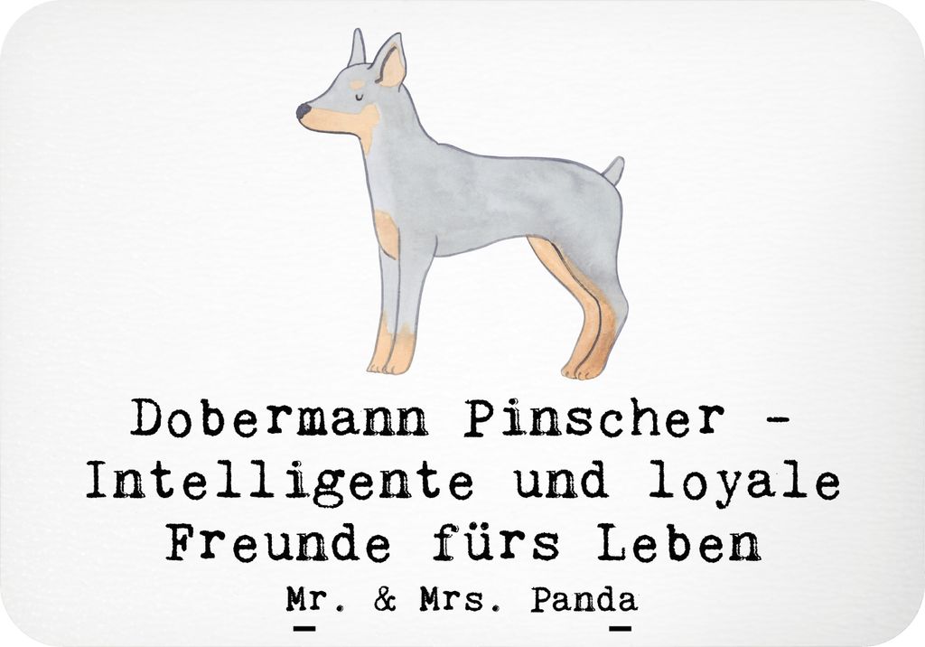 Mr. & Mrs. Panda magnet Dobermann Pinscher Freund - Weiß - Geschenk, Hundeliebhaber, Hunderassen Charakter, Kühlschrankmagnet, Haustierliebe, haf...