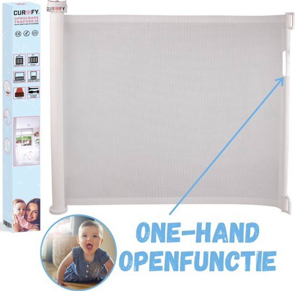 Curify® Cancelletto per scale arrotolabile - Bianco - Immagine del prodotto 