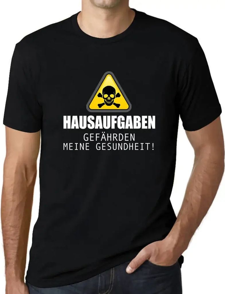 Herren Grafik T-Shirt Hausaufgaben Gefährden Meine Gesundheit Öko-Verantwortlich Vintage Jahrgang Kurzarm Lustige Druck Geburtstag Geschenk Mann