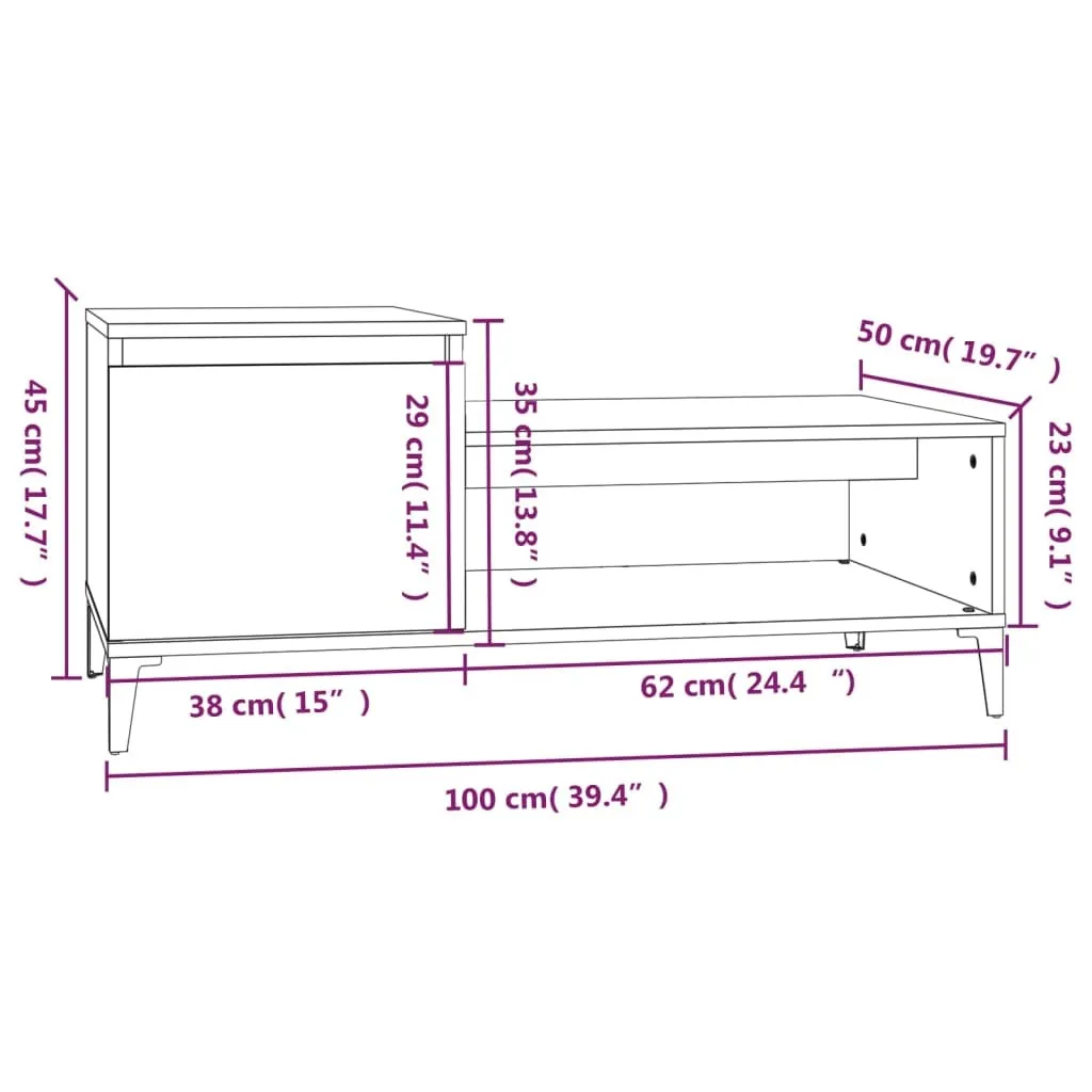 Offerta Tavolino Maison Exclusive Rovere Affumicato 100x50 cm Salotto - 8