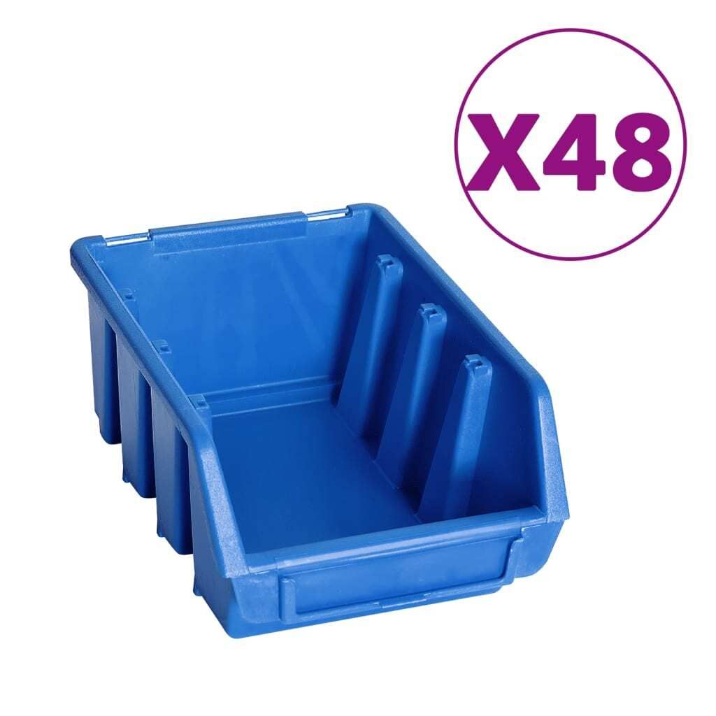 vidaXL 128-tlg. Behälter-Set für Kleinteile mit Wandplatten Produktbild 