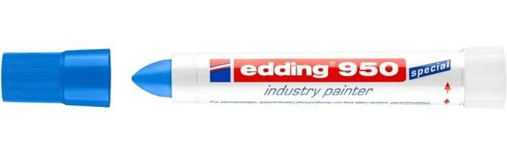 Crayon à Pâte Edding 950 Bleu - Marqueur Permanent pour Chantier et BTP - 2