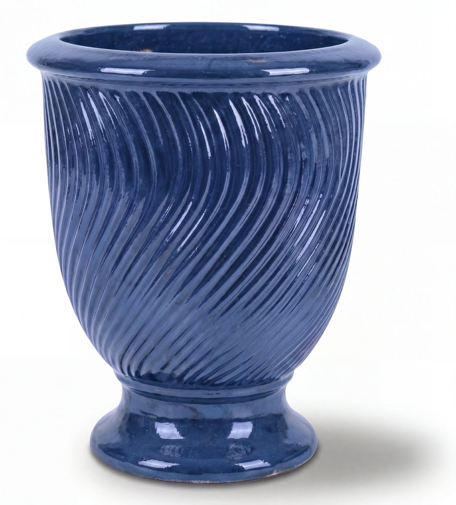 Provencelia Keramik Pflanzkübel Morgane Aqua, Ø55 x H69 cm, frostbeständig, handgefertigt, glasiert, Outdoor, Terrasse, winterfest