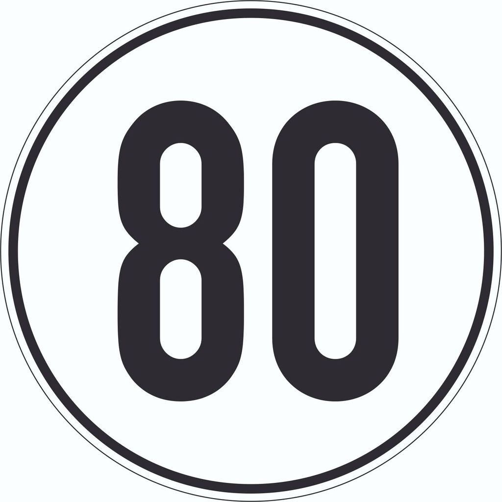 80km/h Geschwindigkeit Aufkleber Kreis Ø500mm