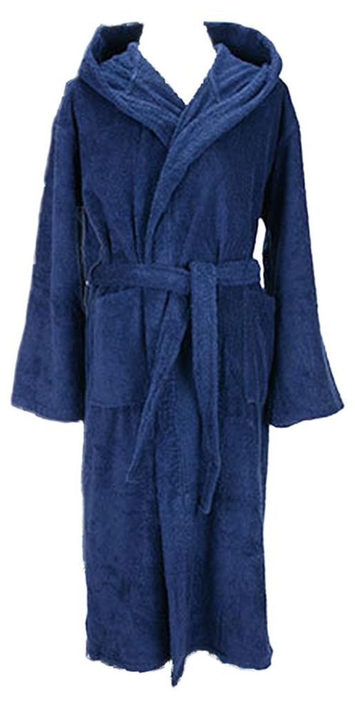 ARTG - Morgenmantel für Damen, mit Kapuze LT5811 (XS) (Dunkelblau)