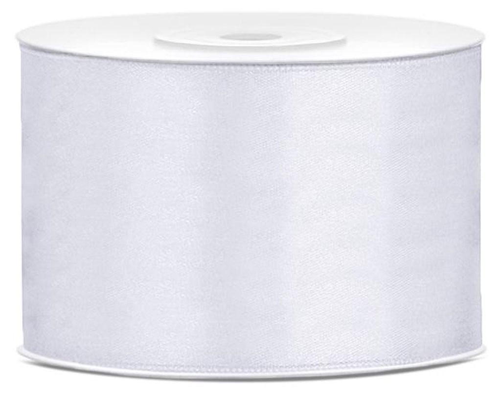 Wstążka satynowa 50 mm/25 m Biała Party Deco Immagine del prodotto 