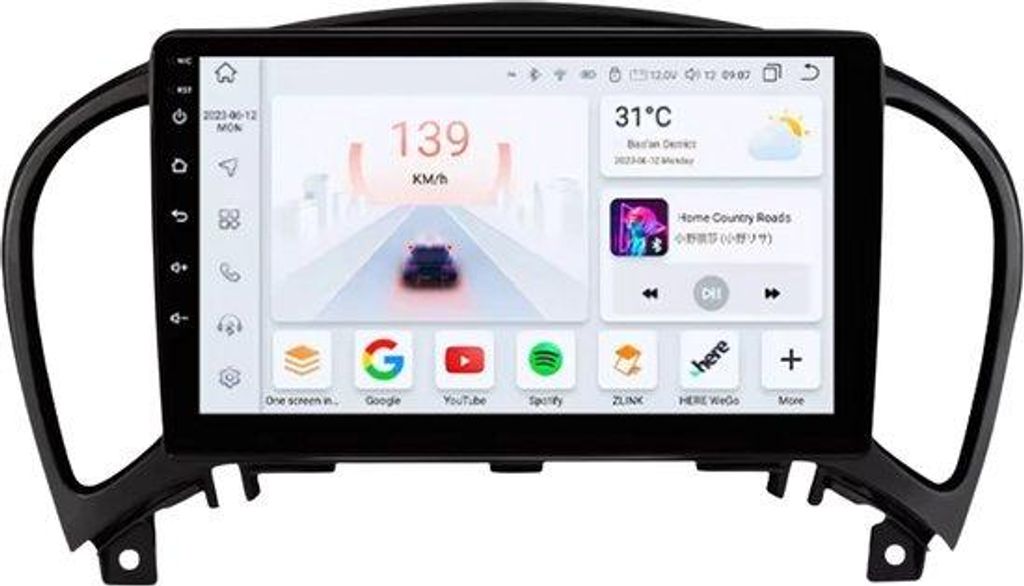 Autoradio mit Bluetooth, CarPlay, kompatibel mit Apple und Android, Stereoanlage, Navigation, Autonavigationssystem, für Nissan Juke YF15 (2010–...