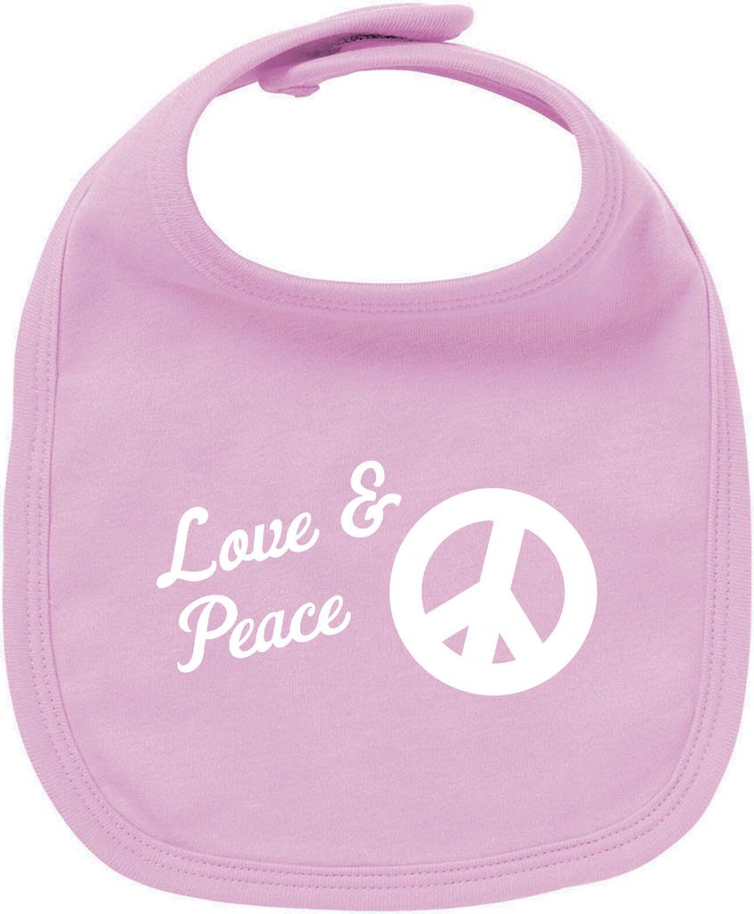 Huuraa Unisex Babylatz Love & Peace Geschenk Babypink Baumwolle Love & Peace Mitbringsel