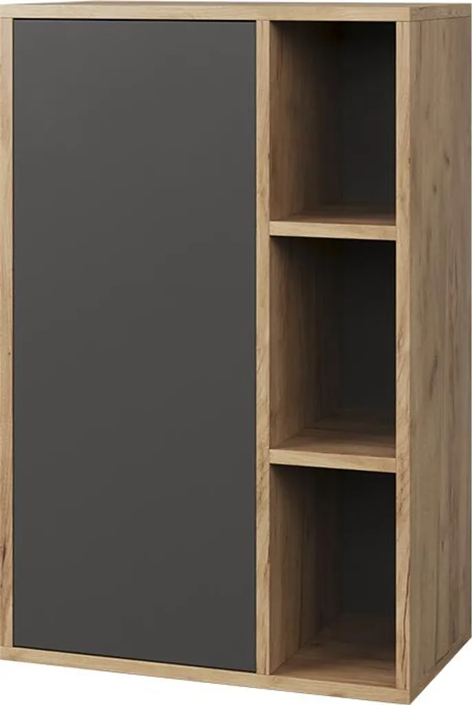Petite Étagère Gain de Place Vicco Berno 3 Niches Chêne et Anthracite