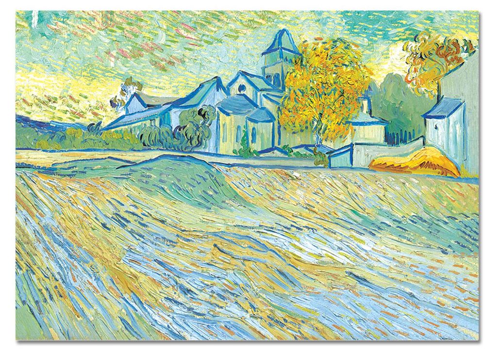 Giallobus - Blick auf den Kindergarten und die Kapelle in Saint Remy - Vincent Van Gogh - 100L x 70B cm - Bild - Acrylglas