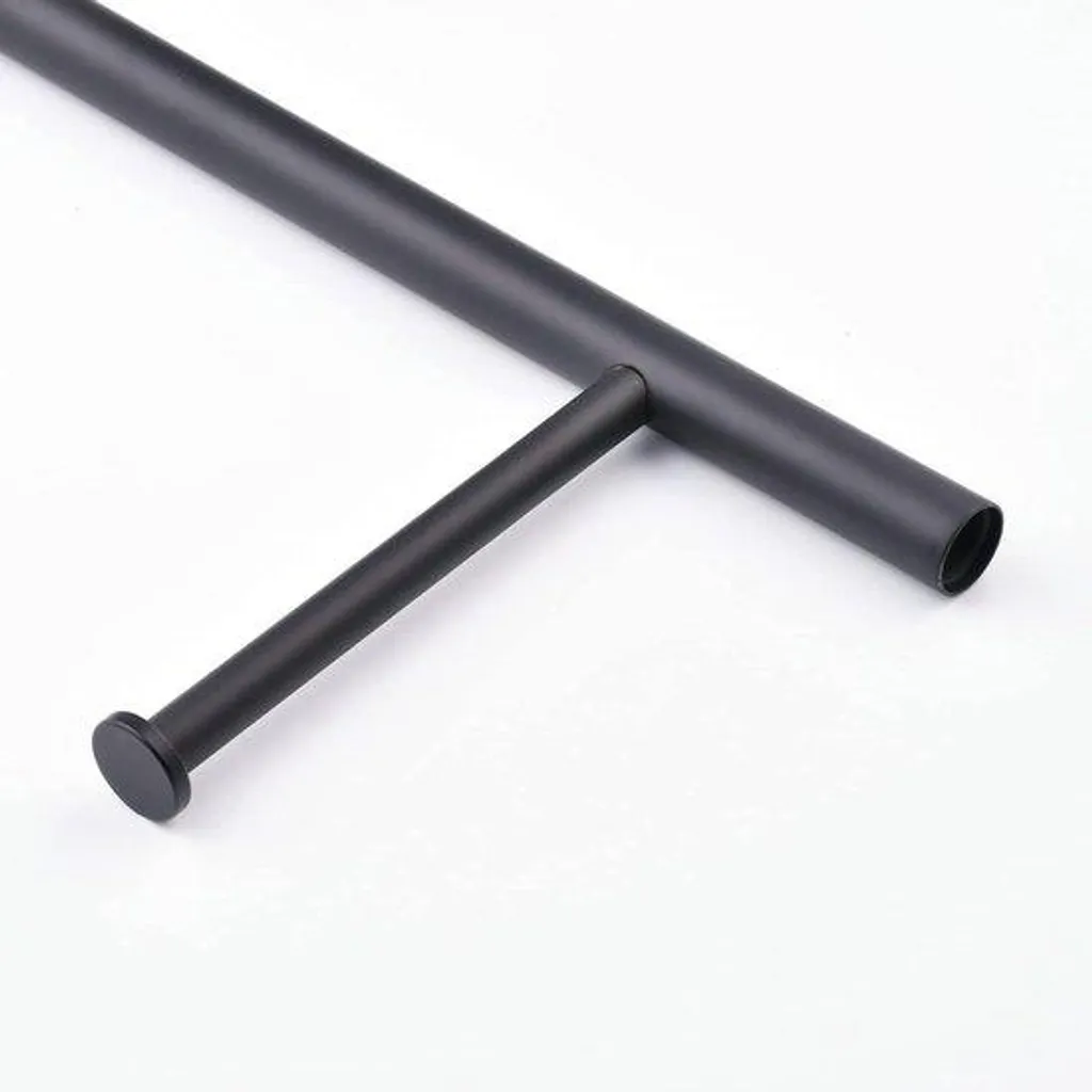 Support WC sur Pied sans Perçage avec Tablette Téléphone en Acier Noir Mat