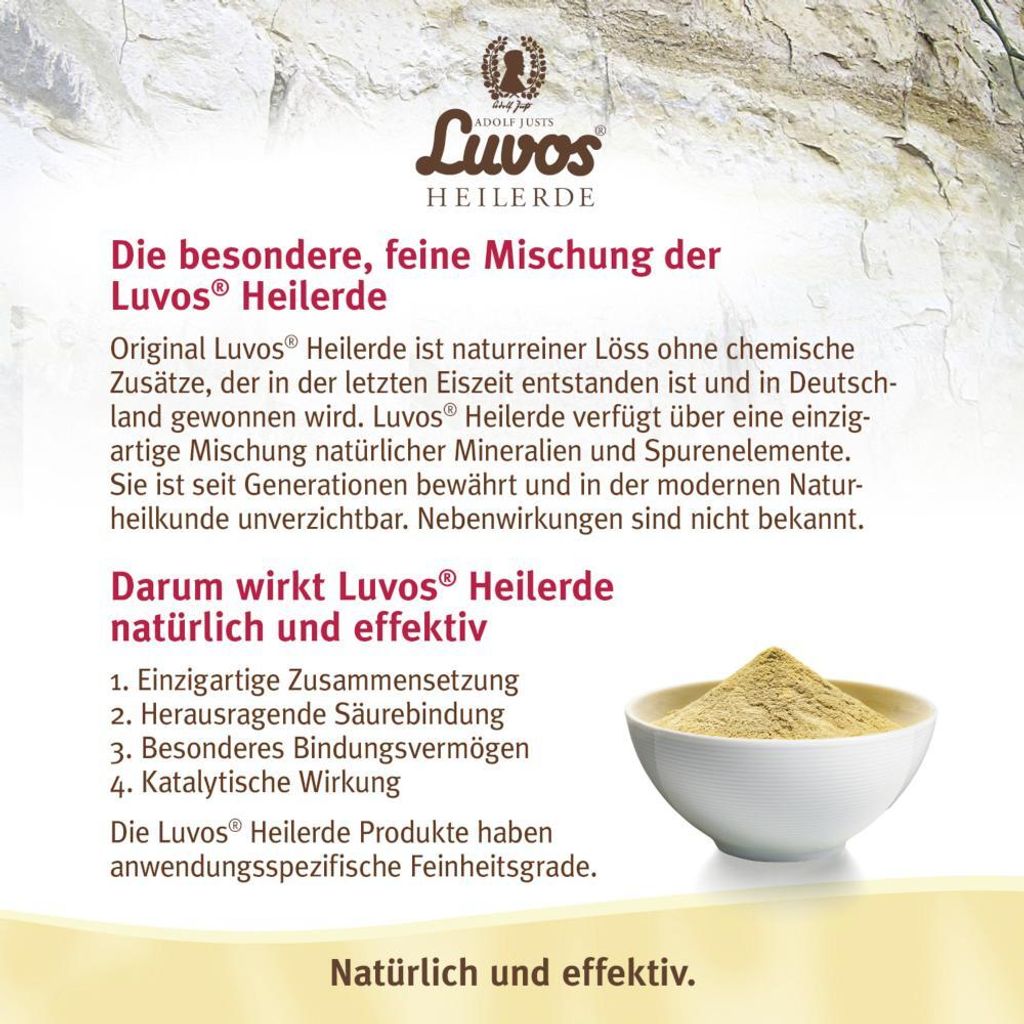 Natürliche Heilerde 800g LUVOS Heilerde 1 Fein 800 G - Natürliches Mineralpulver Für Innere & äußere Anwendung Mineralstoffreiche Heilerde