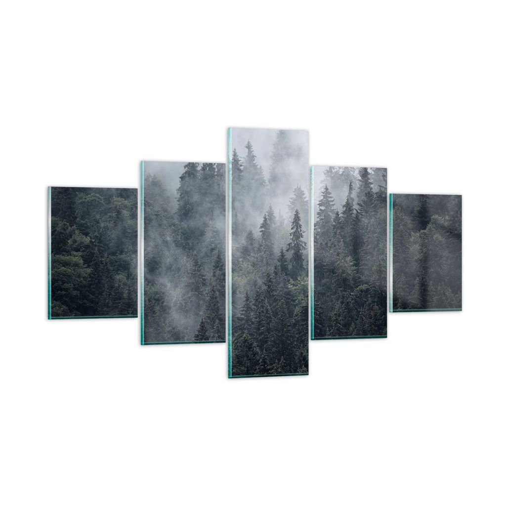 Bilder auf glas - Wald Baum Natur - 125x70cm - Glasbilder - Wandbilder - Kunstdruck - zum Aufhängen bereit - Wanddekoration aus Glas - Glas Bilder...