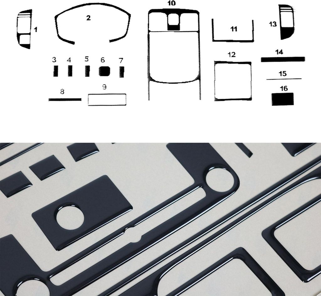 Innenraum Dekor Cockpit für Isuzu D-Max 2002-2008 Piano Schwarz Optik 16tlg