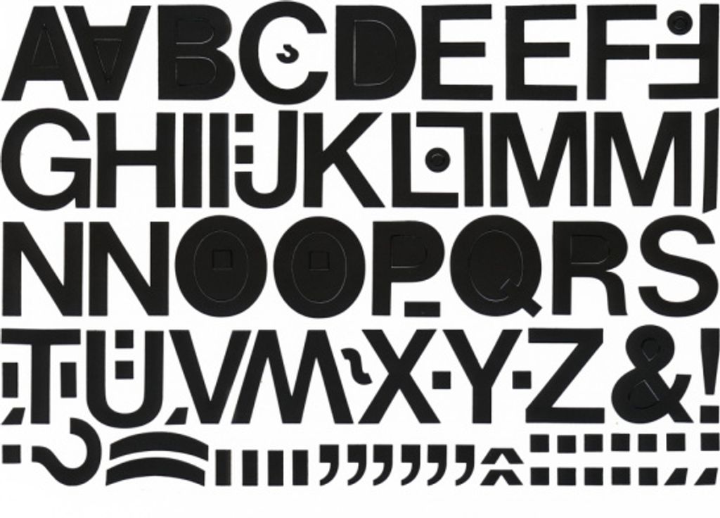 Aufkleber Großbuchstaben schwarz, Folie, 30 mm, 1 Bogen