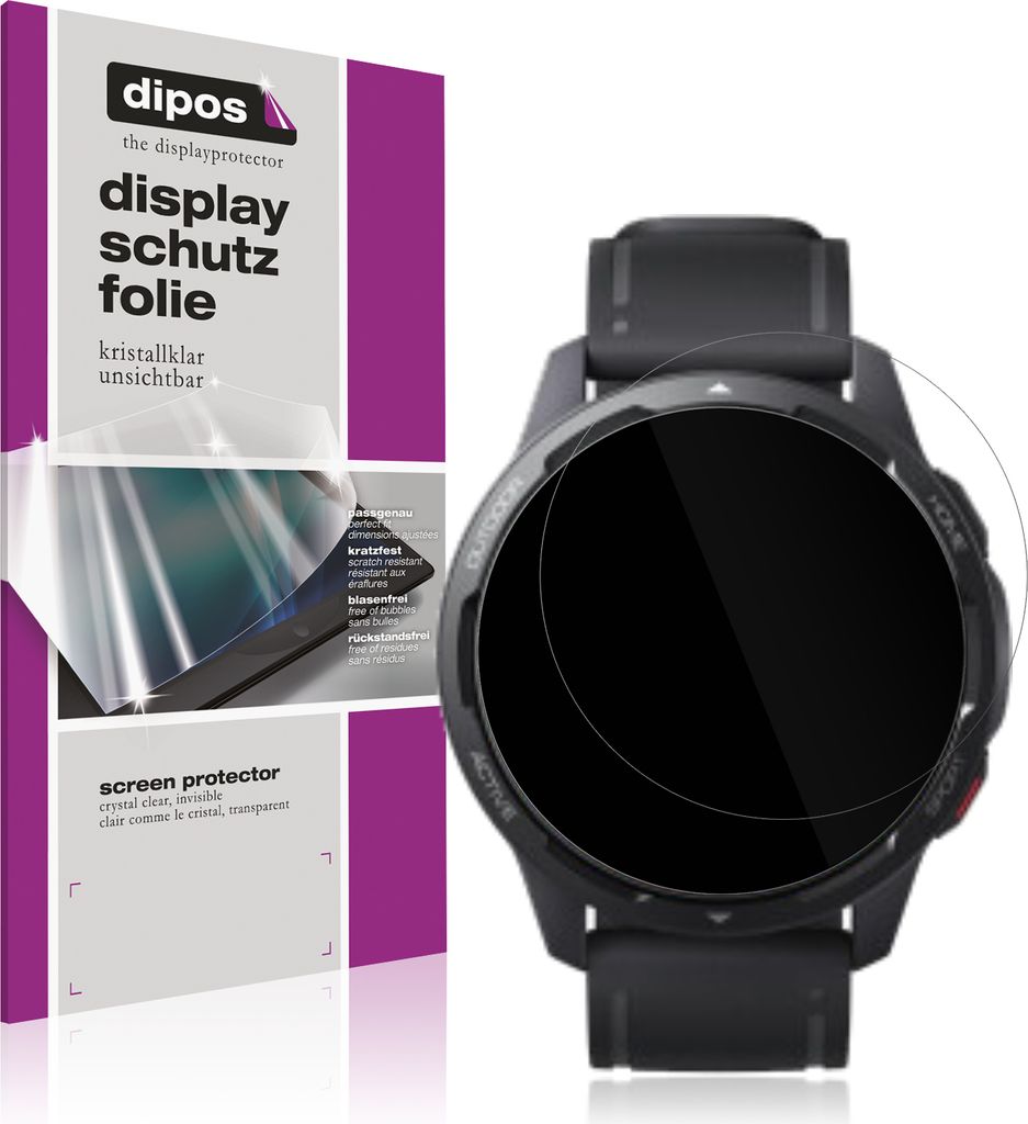 6x Schutzfolie für Xiaomi Watch S1 Active klar Displayschutzfolie Folie Display Schutz dipos
