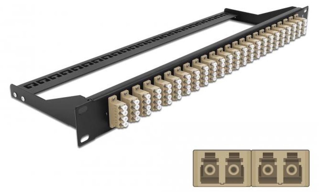 DELOCK 19" LWL Patchpanel 24 Port LC Quad beige