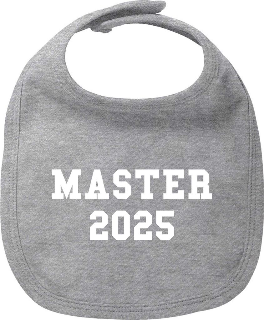 Huuraa Baby Lätzchen Master 2025 Abschluss Heather Grey Klettverschluss Baumwolle Latz Geschenkidee
