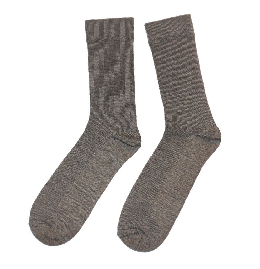 Herren Basic Socken aus Wolle 1:1 Rippe Beige Größe 43-46 Produktbild 