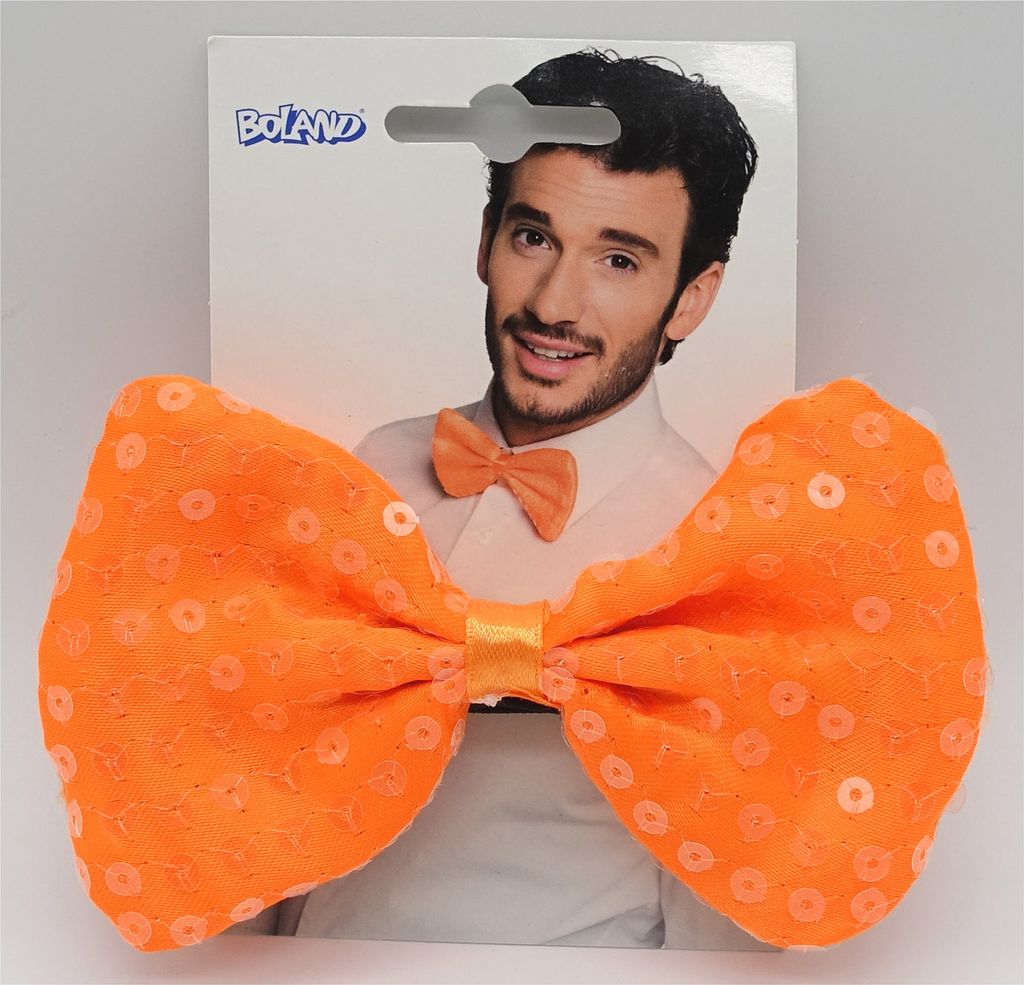 Orange Pailletten Fliege Produktbild 