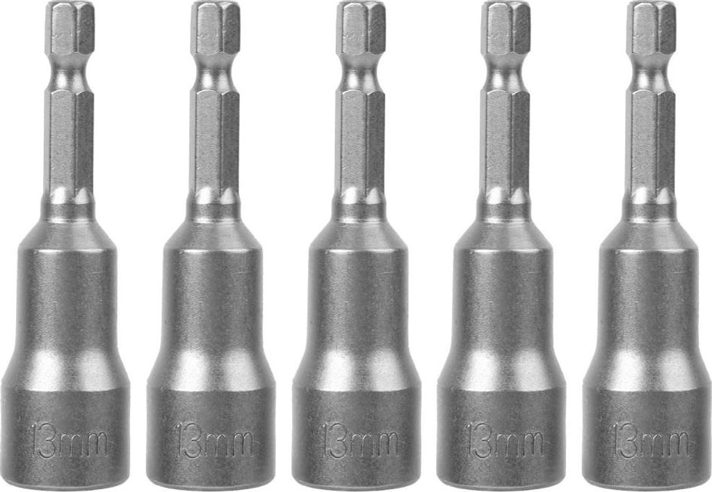 5-teiliges Set magnetischer Sechskant-Steckschlüssel-Werkzeugstahl-Elektroschraubendreher-Magnetbohrer-Adapter 13 mm