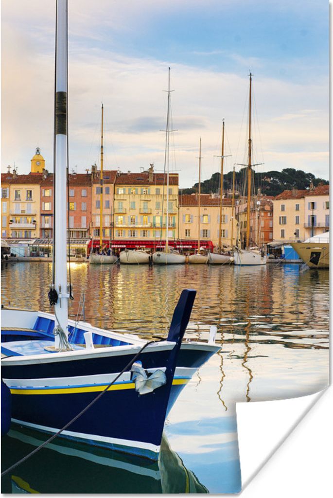 MuchoWow Poster Blick auf den Hafen von Saint Tropez in Frankreich 60x90 cm - Wanddekoration