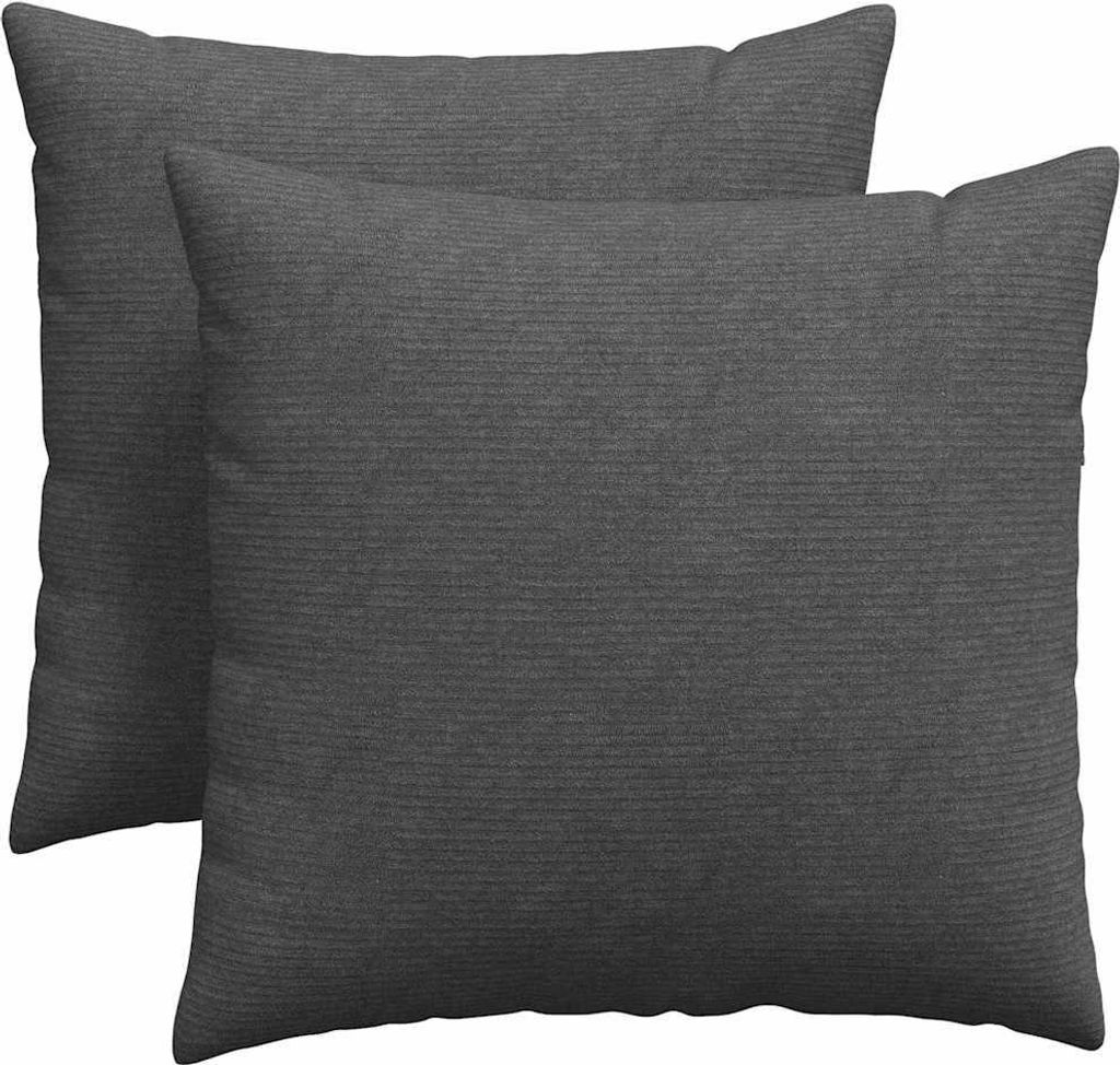 vidaXL Sofakissen 2 Stück Dunkelgrau 45 x 45 cm Cordstoff