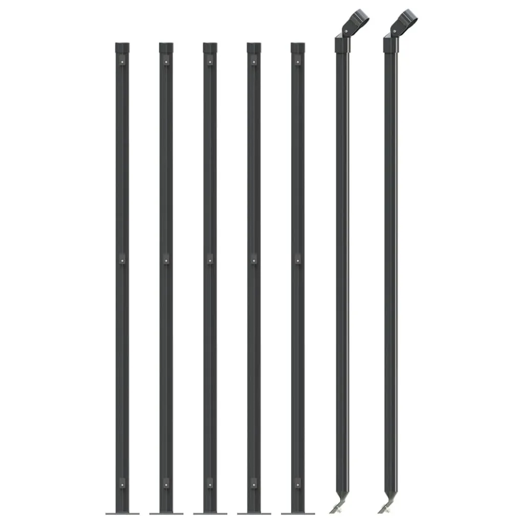 Grillage rigide anthracite 1,1x10 m avec platines de fixation au sol