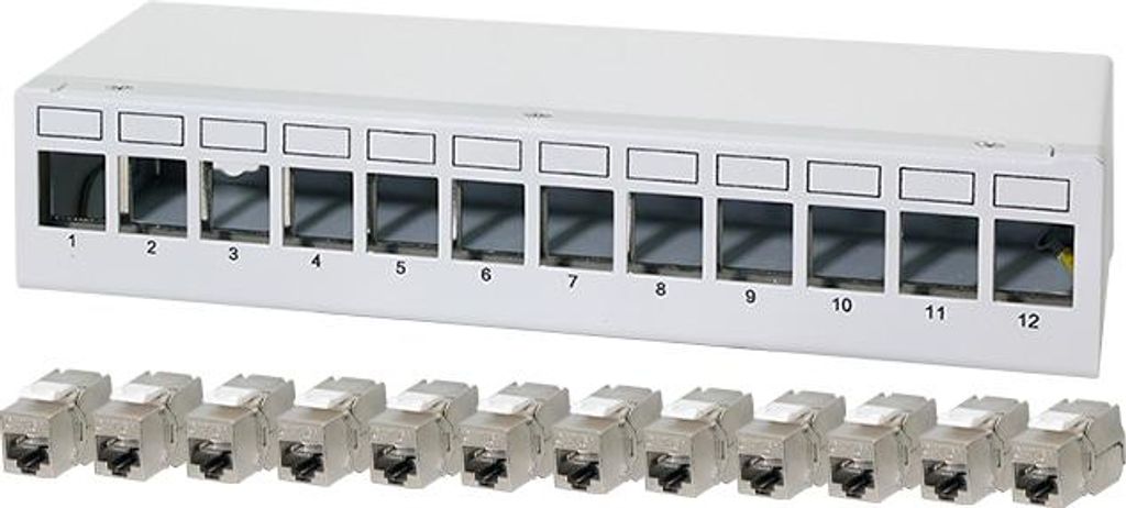 LOGILINK Patchpanel NK4093 12Port inkl. 12 CAT6A Modulen