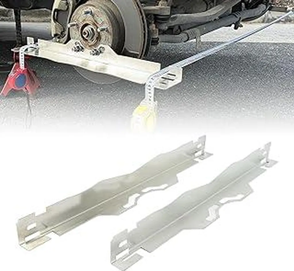 ZJchao Robuste piastre portautensili per l'allineamento delle ruote, acciaio inossidabile, misurazioni precise dell'allineamento delle ruote, strumento per l'allineamento delle ruote con fori di sospensione per auto, camion, SUV (argento) - 1