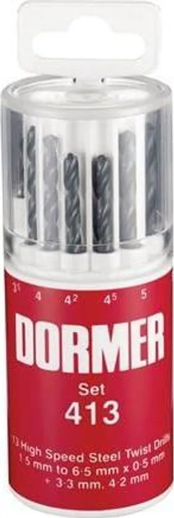 Set di punte elicoidali A191 DIN 338 TipoN D.1,5-6,5x0,5mm HSS 13pcs.round box DORMER