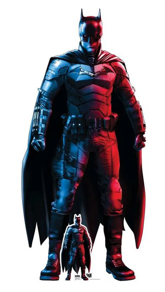 Sagoma Batman Cartone Robert Pattinson 195cm Stand-up Rosso Blu HD