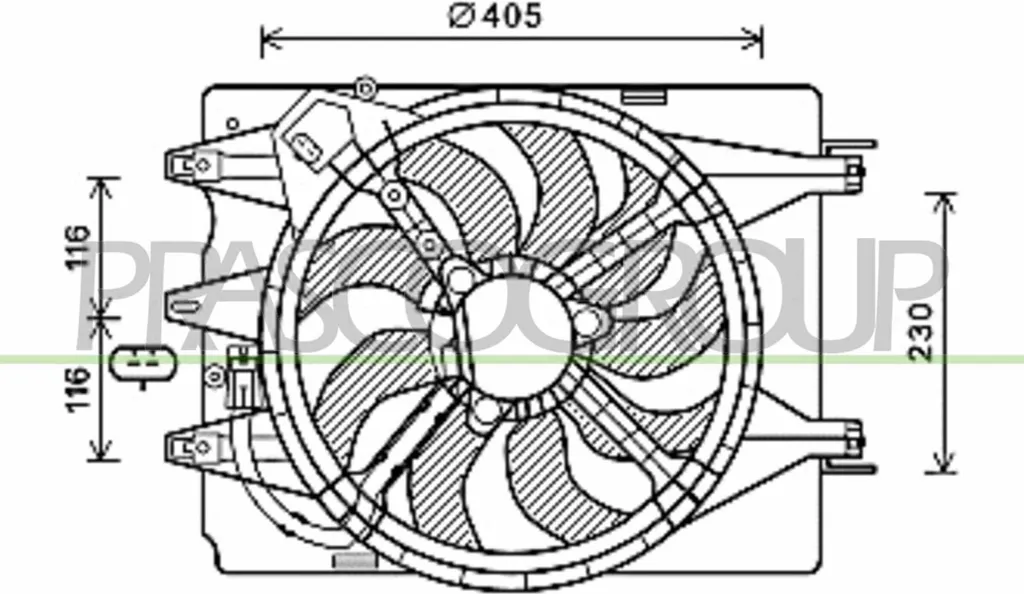 Ventilateur moteur pour Fiat 500L 351 352 - Refroidissement OE 51921113