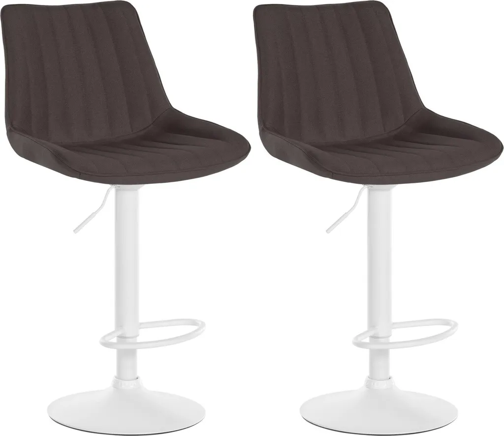 Tabourets de bar Toni noirs en tissu et métal chromé au design moderne