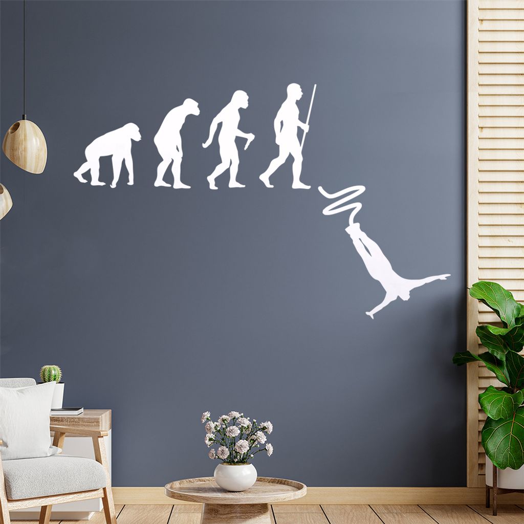 Bungeespringen Evolution Wandtattoo Wandaufkleber Wall Sticker - Dekoration, Küche, Wohnzimmer, Schlafzimmer, Badezimmer