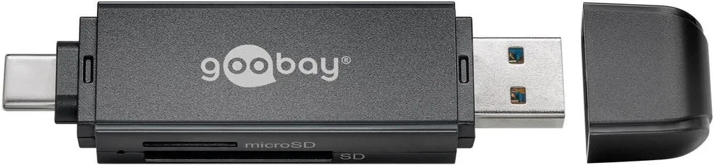 Lecteur SD et Micro SD Rapide USB 3.0 et USB-C Goobay Haute Performance