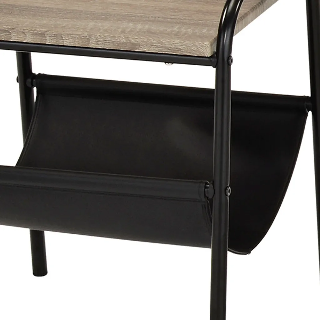 Table Basse d'Appoint NODINA Noir et Sonoma pour Petits Espaces et Studios - 2