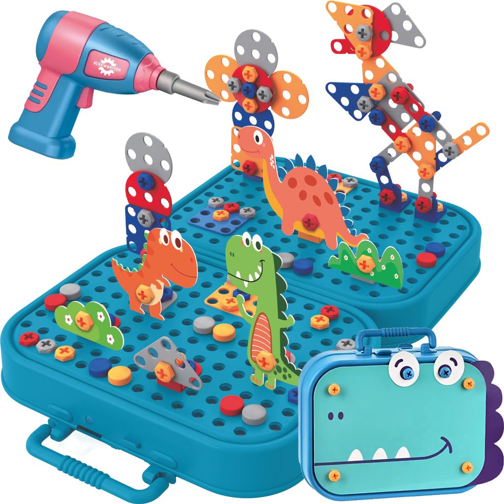 Konstrukční kostky pro kutily 3D Montessori s vrtačkou, 228 Obrázek produktu 