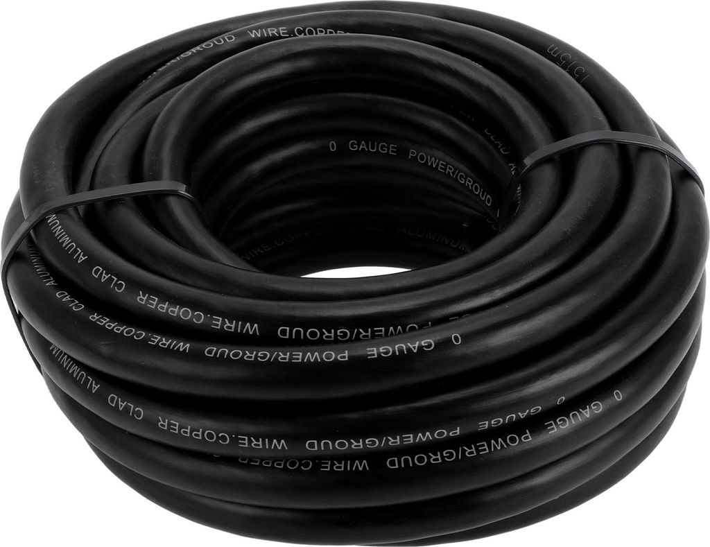 1 Stück Massekabel Vollständig isoliert & Soft-Touch-Mantel Stromkabel 1/0 GAUGE 12V 25FT Schwarz CCA