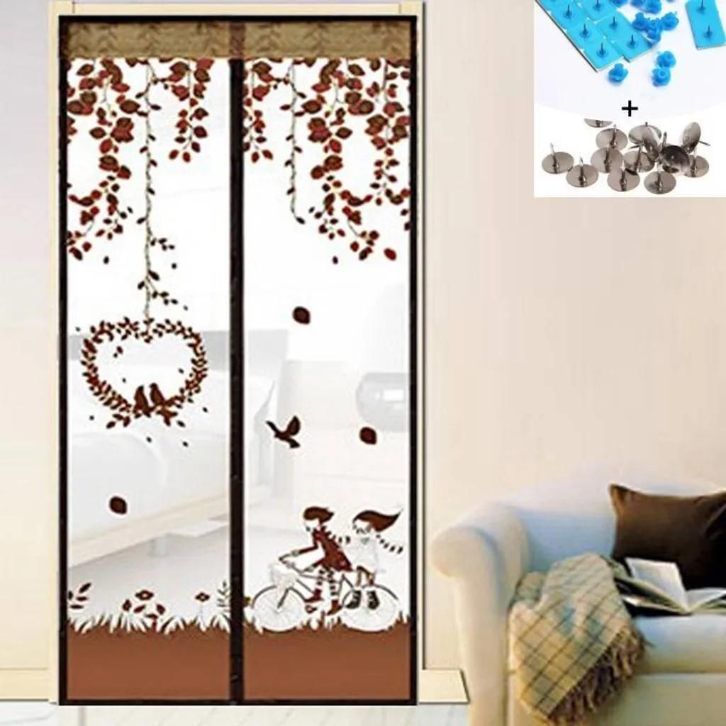 Magnetisches Fliegengitter, 100 x 210 cm, waschbar, Insektenschutz für Balkontür, Terrassentür, Schiebetür, Holz-, Eisen-, Aluminiumtüren (bra...