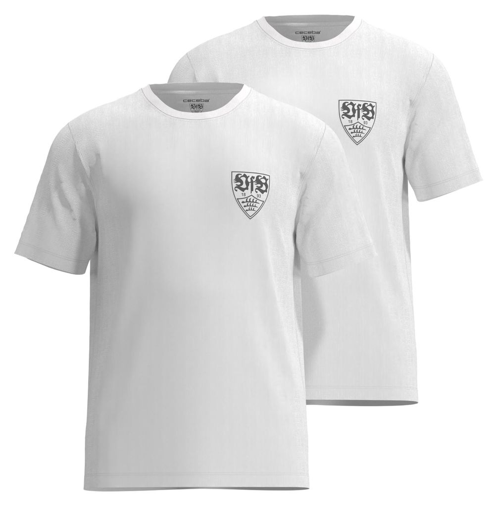 VfB Herren T-Shirt weiß uni Größe: 54 Produktbild 