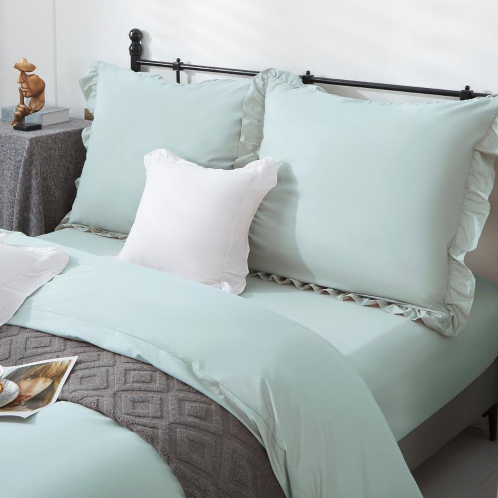 Ruffy Premium-Bettwäsche 160x200, Satin, Sage - Eleganz und Komfort im Schlafzimmer